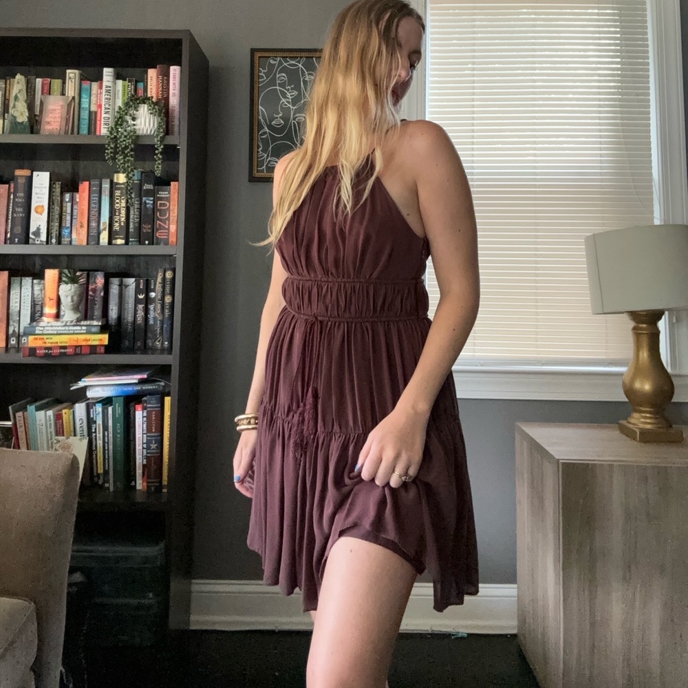 Designer Cinq a Sept Maroon Mini Dress